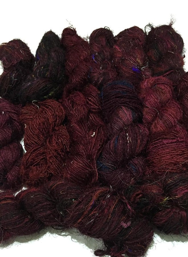 Knitsilk Recycled Sari Silk Yarn - Blackish Maroon Shade (100 Grams) - Image 3